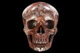 Realistic, Polished, Brecciated Red Jasper Skull #127606-1